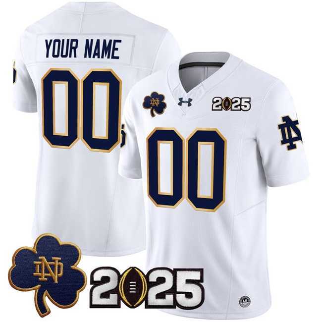 Men%27s Notre Dame Fighting Irish ACTIVE PLAYER Custom White F.U.S.E. 2025 CFP Final Patch Limited Stitched Football Jersey->customized ncaa jersey->Custom Jersey